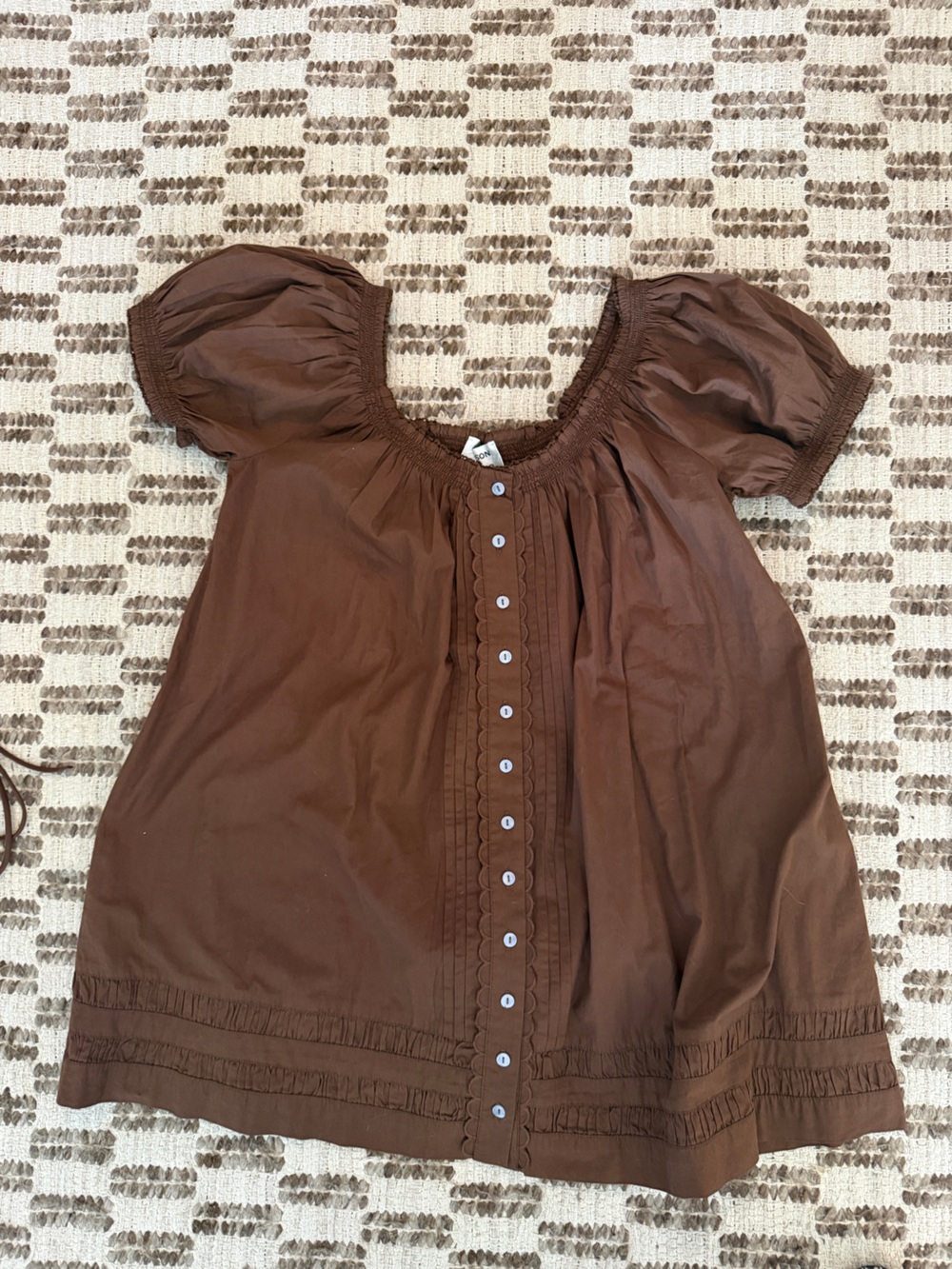 Damson Madder Jayne Mini Dress Brown - Picture 5 of 7